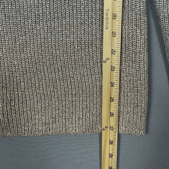 White House Black Market Silver Metallic Ombre Sweater Medium Cowl Neck Pullover - Picture 11 of 16